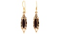 Ohrhänger Annea mit Onyx aus Bronze – Mittelalterlicher Schutzstein Ohrschmuck 4,4 cm