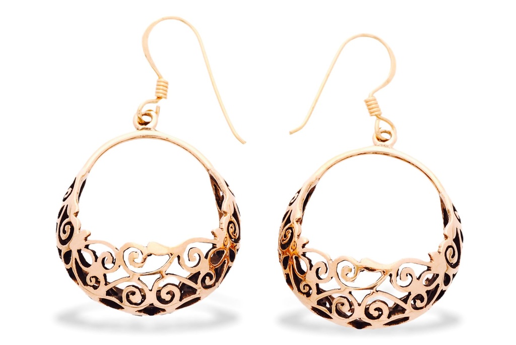 Ohrhänger NELIA aus Bronze 4,3 cm – Spiral-Motiv keltischer Ohrschmuck