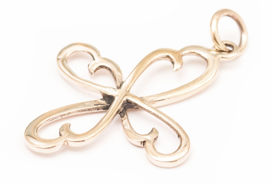 Vier-Elemente-Anhänger PEARL aus Bronze – Symbol für Balance und Naturkräfte (4,2 cm)