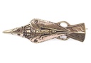 Wikinger Fibel Brosche "Ölandrabe" aus Bronze – Gewandschließe mit Rabensymbol 4,6 cm