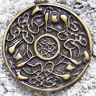 [N-207-21] Celtic Horses, altmessingfarbener Beschlag