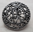 Wikinger-Beschlag „Schlangennest“ silberfarben – Runder Zierbeschlag mit Schlangenornament Ø 52 mm