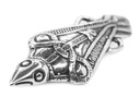 Wikinger Fibel Brosche "Munin" aus Silber 925 – Odins Rabe als Gewandschmuck 5 cm