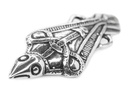 Wikinger Fibel Brosche "Munin" aus Silber 925 – Odins Rabe als Gewandschmuck 5 cm