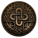 Großer Beschlag „Merowinger Brustplatte“ messingfarben – Zierniete Ø 65 mm im frühmittelalterlichen Stil