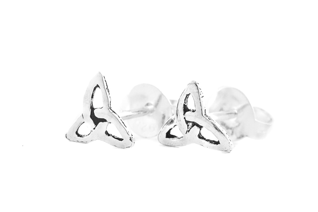[ost14] Keltische Ohrstecker Camia aus Silber – Trinity-Knoten Mini-Ohrringe 6 mm