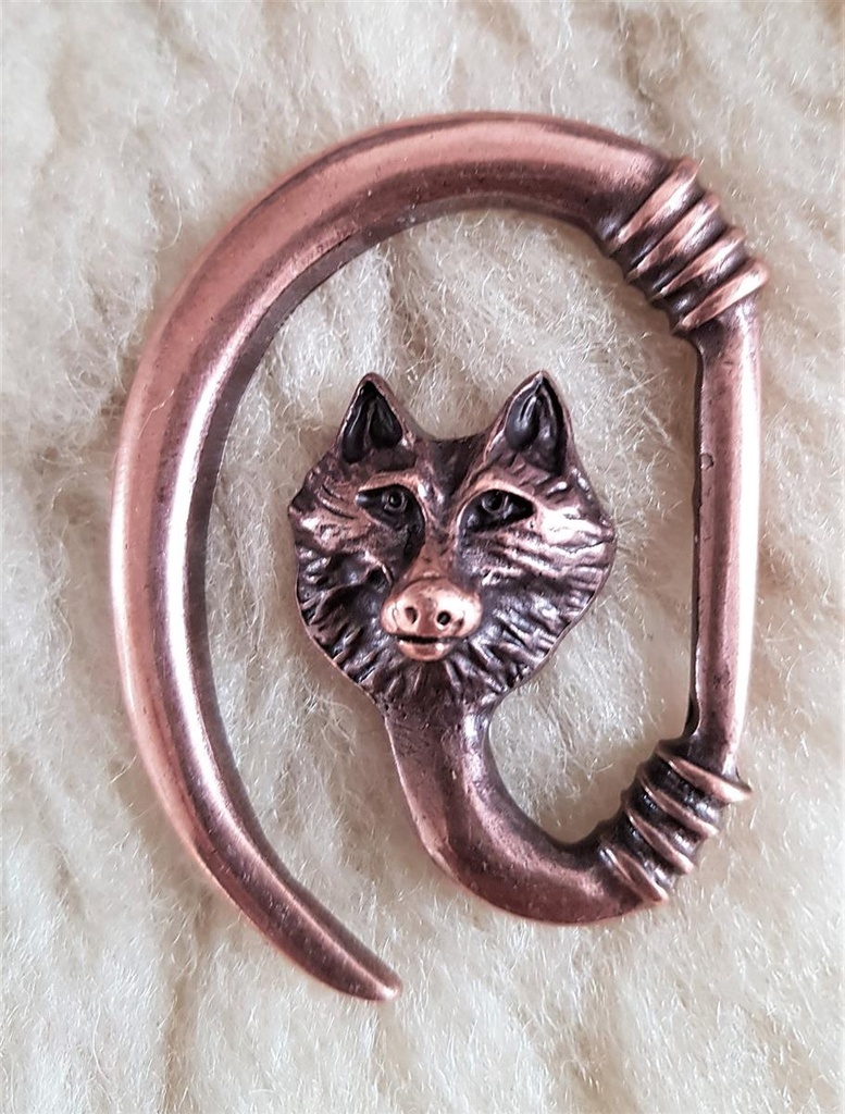 [V-287-4] Wolf Mantel-Verschluß, kupferfarben