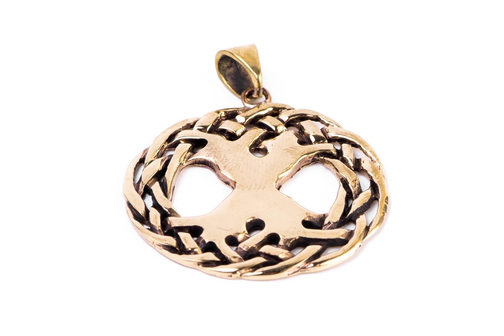 Keltischer Anhänger YGGDRASIL aus Bronze – Der große Lebensbaum als Symbol für Stärke und Verbundenheit (Ø 3,3 cm)