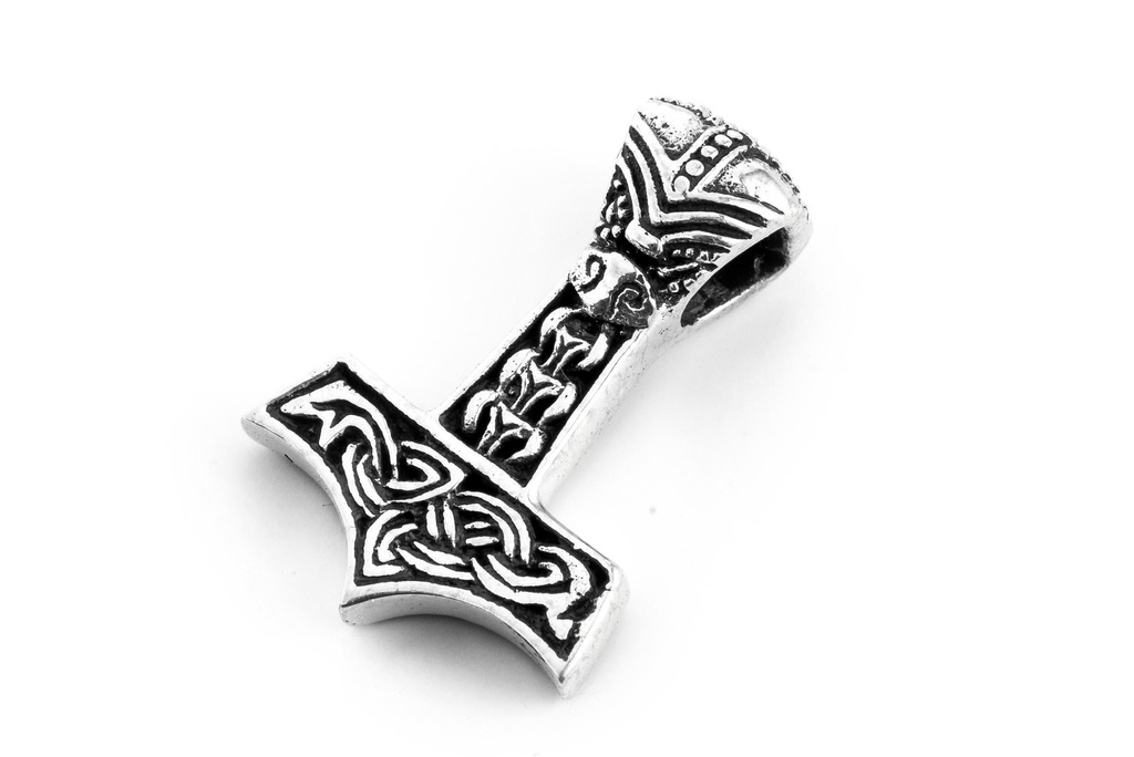 Thorshammer Mjölnir Anhänger 'Aki - Kleiner Thorhammer' aus Silber 925 - Mittelalter, Larp, Reenactment Schmuck