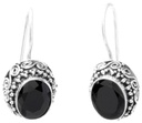 Schmuck Ohrhänger Leona Funkeln in der Nacht 2,4 cm – Silber 925 – Edle Ohrringe mit schwarzen Kristallen