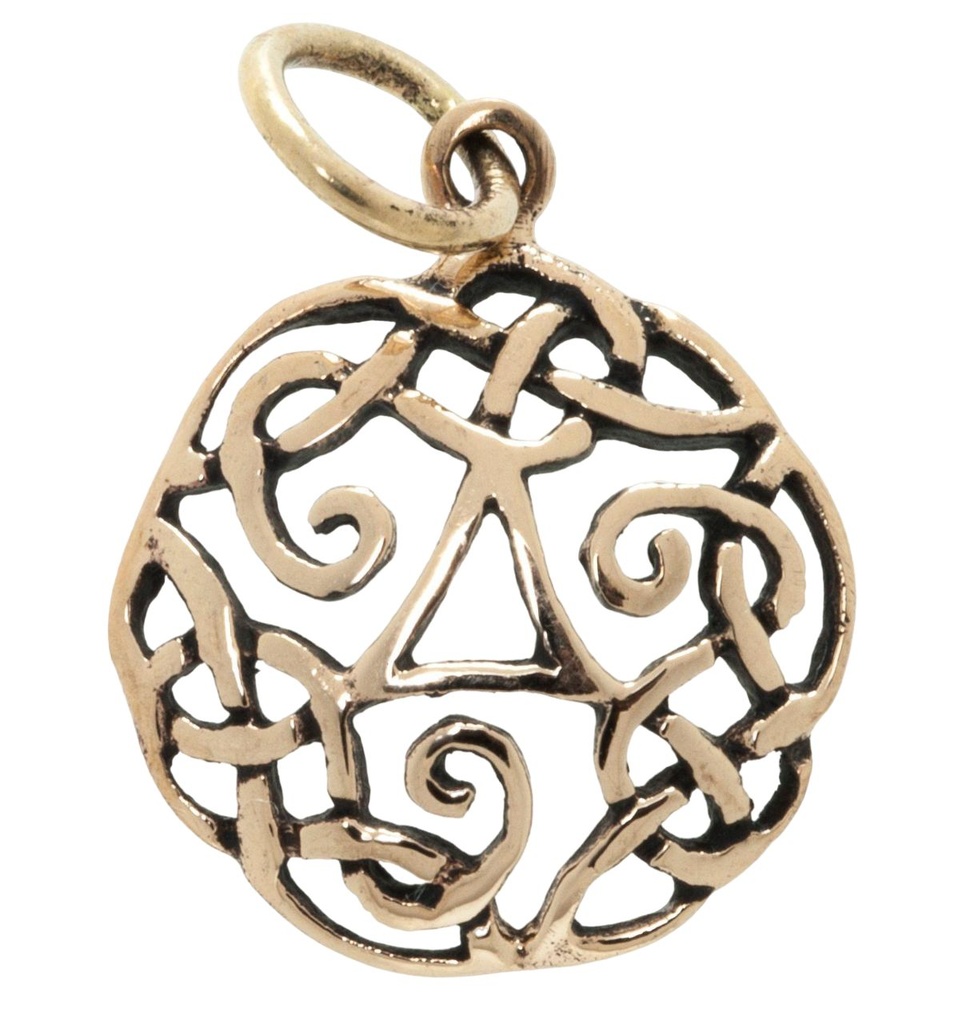 Schmuck Anhänger Darin 2,2 cm – Bronze – Keltisches Amulett mit Knotenmuster für Schutz & Weisheit