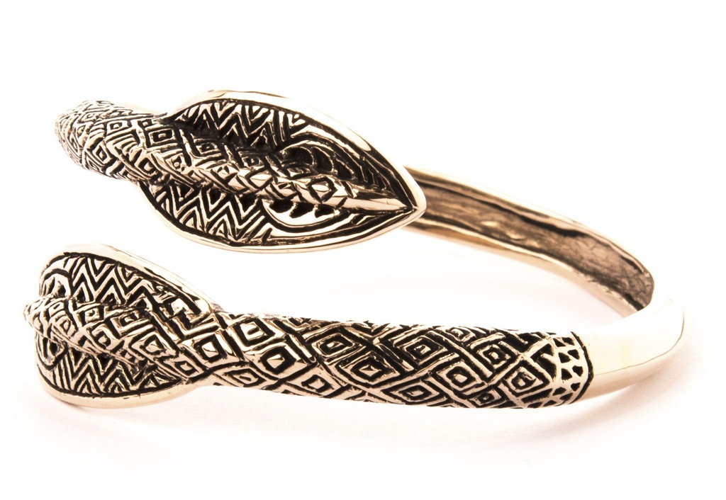 Wikinger Armreif ARAWIN aus Bronze – Speerspitzen Reif Ø 6,5 cm Ethno Stil