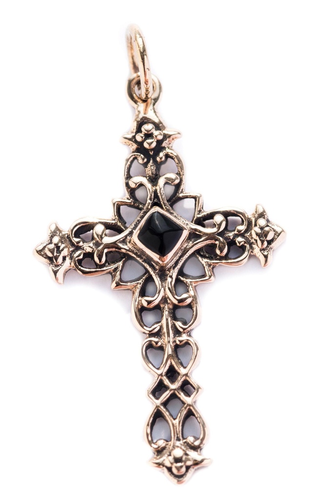 Gotischer Kreuz-Anhänger LUCAN aus Bronze – Mystisches Schutzsymbol (3,8 cm)