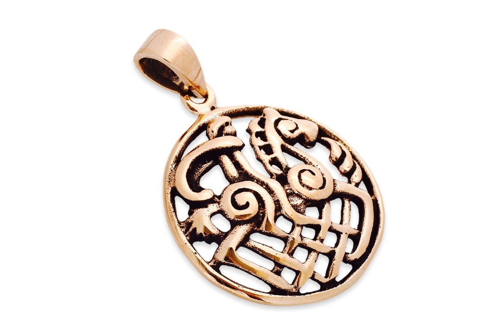 Wikinger Anhänger „Odin auf Sleipnir“ aus Bronze – Nordisches Amulett 3,3 cm mit Reiterszene