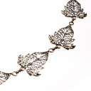 Y-Hüftkette „Elfenblatt“ messingfarben – ZAMAK-Fantasygürtel mit 12 Conchas für LARP & Gewandung