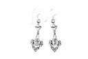Ohrhänger Danu mit weißem Kristall aus Silber 925 – Keltischer Ohrschmuck 4,4 cm