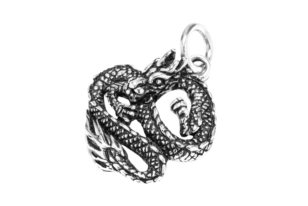 [ad34] Drachen-Anhänger DULCIA aus 925er Silber – Mystisches Symbol für Kraft und Schutz (3 cm)