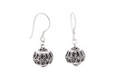 Schmuck Ohrhänger Iris Kugel mit Ornamentik 2,3 cm – Silber 925 – Filigrane Mittelalter-Ohrringe 