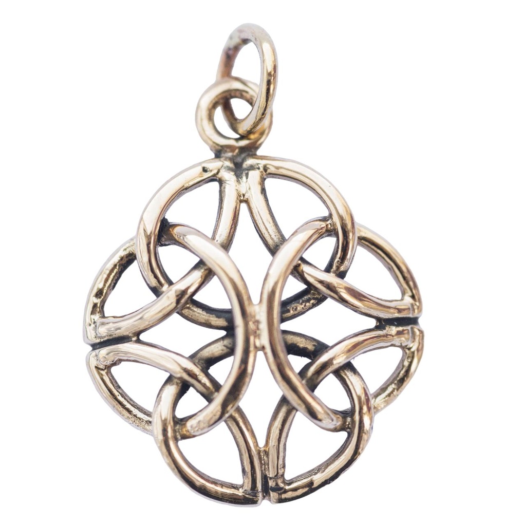 [acb104] Schmuck Anhänger Mila 2,7 cm – Bronze – Keltisches Vier-Elemente-Amulett für Harmonie & Energie