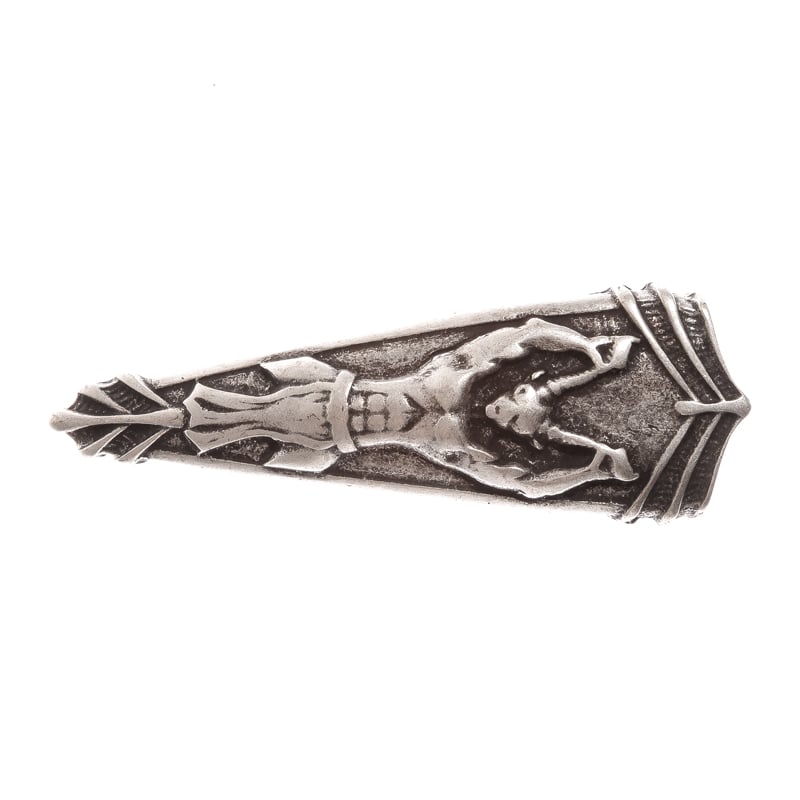 Baphomet Gürtelschließe silberfarben – Fantasievolle 3 cm Schnalle mit Dämonen- oder Kriegermotiv
