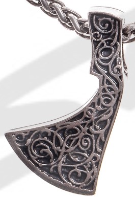 Franziska Axt Anhänger silberfarben – Historischer Mittelalter-Talisman aus Zamak