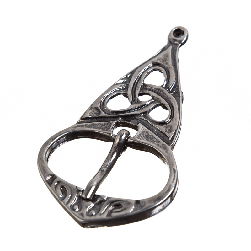 Gürtelschließe Highland eisenfarben – 3,5 cm Schließe mit keltischem Knotenmuster für LARP & Reenactment