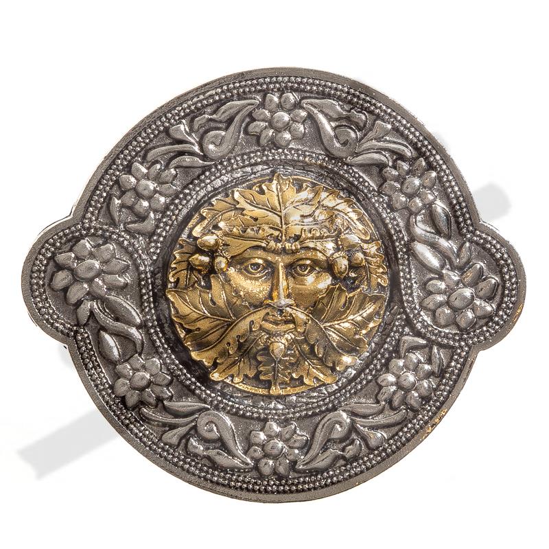 [32922] keltische Schließe "THE GREEN MAN" , Zinnschließe