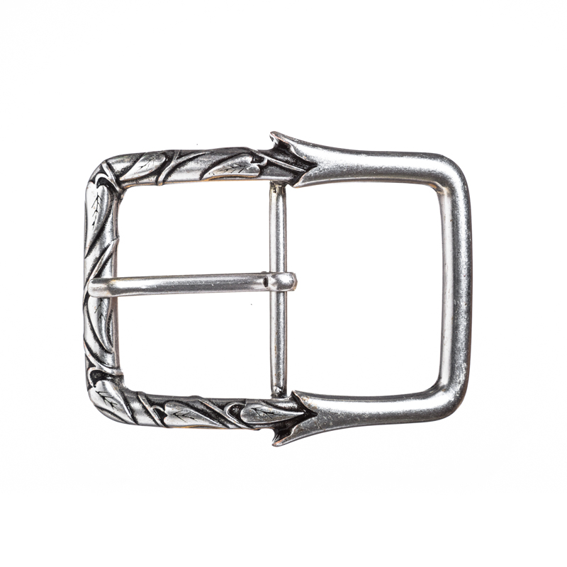 Gürtelschließe Ivy silberfarben – 5 cm Fantasy-Vollschließe mit Efeu-Ranken für LARP & Mittelalter