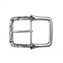 Gürtelschließe Ivy silberfarben – 5 cm Fantasy-Vollschließe mit Efeu-Ranken für LARP & Mittelalter