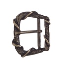 Gürtelschließe „Dragonskin“ in Altmessing – Mittelalter-Schließe für 2,5 cm Riemen