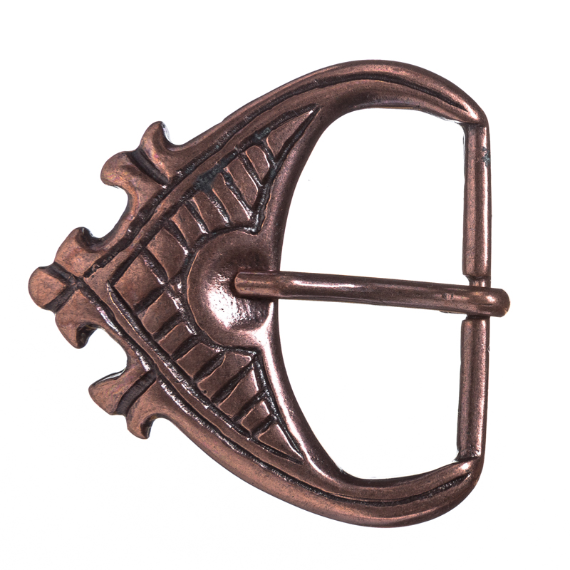 Gürtelschließe „Erik“ in Kupferoptik – Wikinger-Schließe für 4 cm breite Riemen