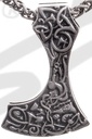 Mittelalter Bartaxt Anhänger silberfarben – Beidseitiger Krieger-Talisman aus Zamak