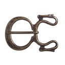 Drachenschließe altmessingfarben – Mittelalterliche 2 cm Schnalle mit Drachenköpfen im antiken Stil