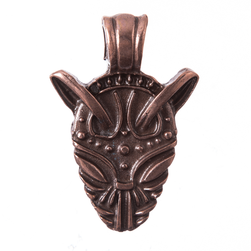 Anhänger Fenrir – Kupferfarbener nordischer Wolf Amulett aus Zamak 35 mm