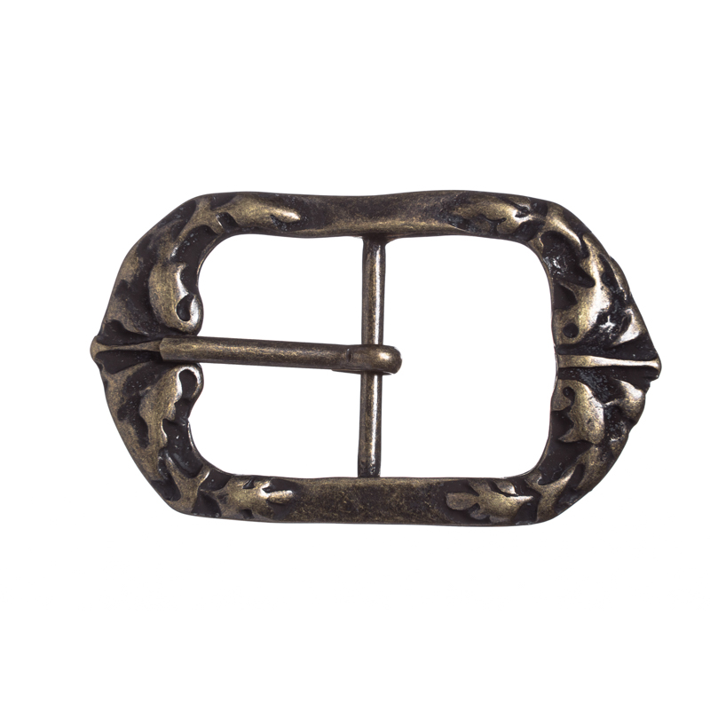 Silurische Gürtelschließe altmessingfarben – Naturinspirierte Schnalle im organischen Stil für 3 cm Gürtel