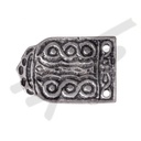 silberfarbene Mittelalter-Gürtelspitze Wellen 4cm