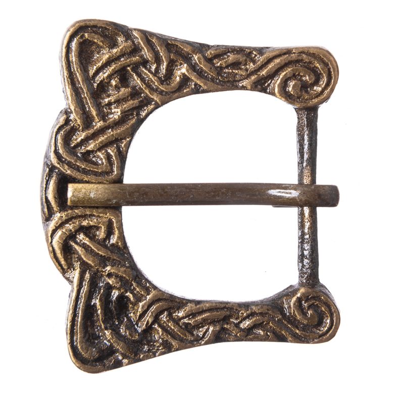 Messing-Gürtelschnalle "Brunhild" – Filigrane Knotenschließe für 2 cm Riemen