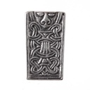 ODIN Gürtelspitze silberfarben – Rechteckiger Zierbeschlag mit Gesicht und Knotenmuster für 2 cm Riemen