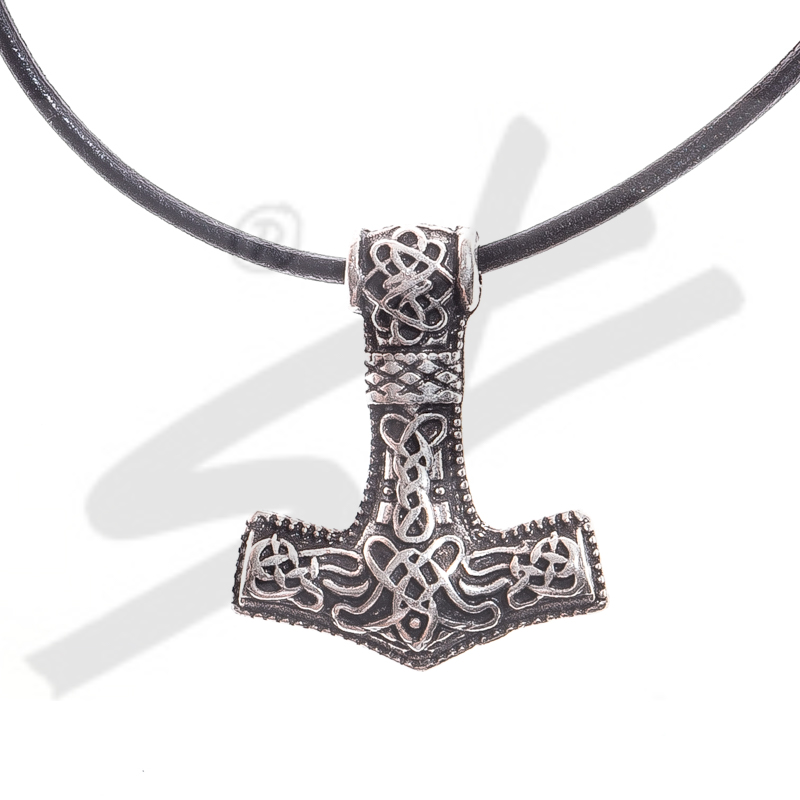 [PL-5121-1] Halskette kleiner Thor-Hammer , silberfarben