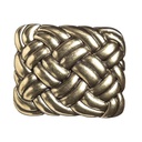 Koppelschließe „Braided“ messingfarben – ZAMAK-Gürtelschnalle mit Flechtmuster für 4 cm Gürtelriemen