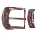 Steampunk Gürtelschließe „Jeter“ kupferfarben – Schnalle & Metallschlaufe im mechanischen Design für 4 cm Gürtel