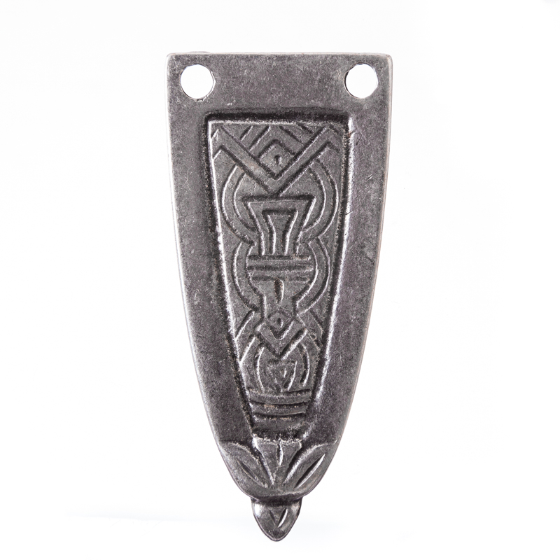 Gürtelspitze Aramis 3 cm silberfarben – Mittelalterlicher Zamak-Abschluss mit nordischem Knoten