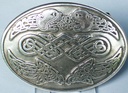 Celtic Lions Gürtelschließe in Silberoptik – Keltisches Knotenmuster mit Löwen für 4 cm Gürtel