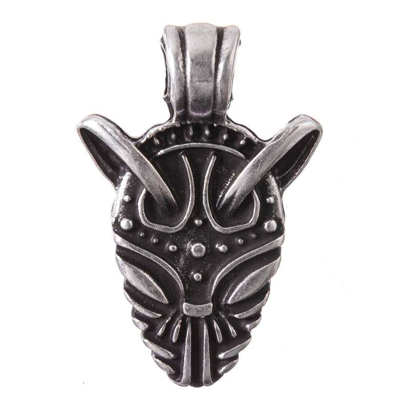 Anhänger Fenrir – Silberfarbener Wikinger-Wolf Amulett aus Zamak 35 mm