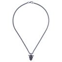 Halskette „Fenrir“ – Silberfarbener Wikinger-Wolfanhänger an markanter Flechtkette