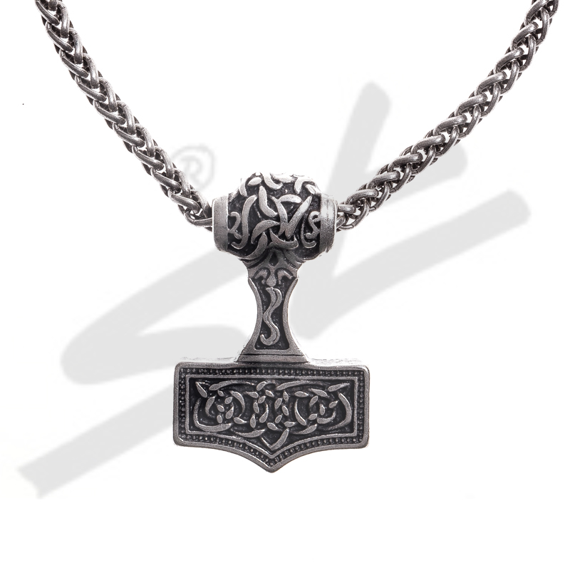 [PK-5119-1] Halskette Thor-Hammer , silberfarben