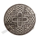 Merowinger Gürtelschließe silberfarben – Runde Mittelalter-Schnalle mit keltischem Kreuzmotiv für 4 cm Gürtel