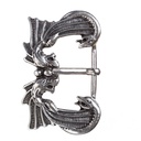 Drachenkuss-Gürtelschließe in Silberoptik – Fantasy-Schnalle für 3,5 cm Riemen