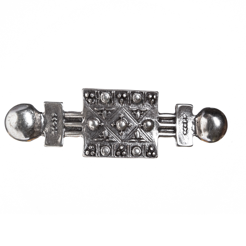 Kimbern Gürtelschließe silberfarben – Frühkeltische Replik 135 mm für 3 cm Gürtel