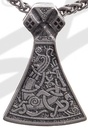 Mammen Axt Anhänger silberfarben – Beidseitiger Wikinger-Talisman im Mammen-Stil aus Zamak